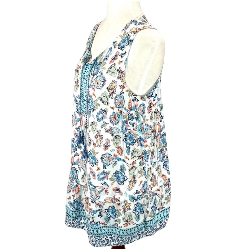 J Jill Floral Flounce Hem Blouse - Picture 4 of 7